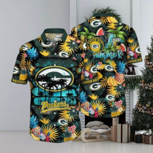Green Bay Packers NFL Flower Hawaiian Shirt, Packers Merchandise