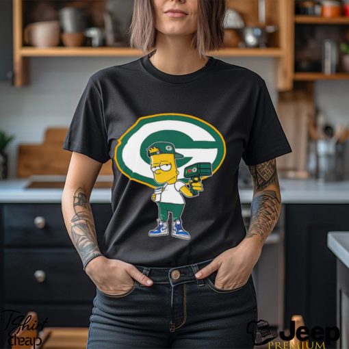 Green Bay Packers NFL X Bart Simpson cartoon shirt