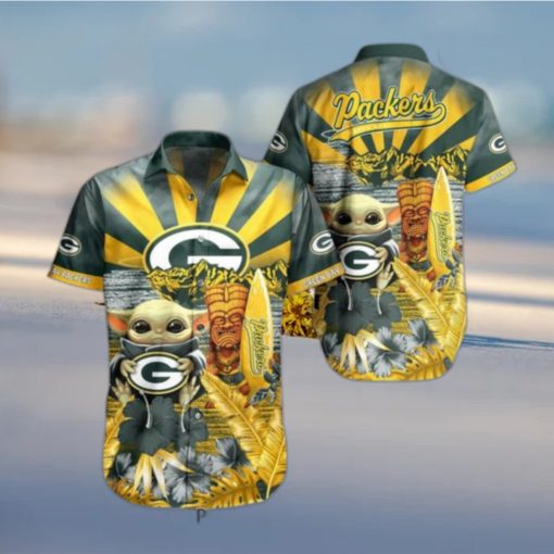 Green Bay Packers Nfl Baby Yoda Hawaiian Shirt Style Summer Trending For Men Women