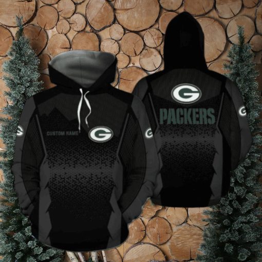 Green Bay Packers Nfl Football Team Logo Custom Personalized With Name All Over Print Design Black 3D T Shirt Zip Up Hoodie