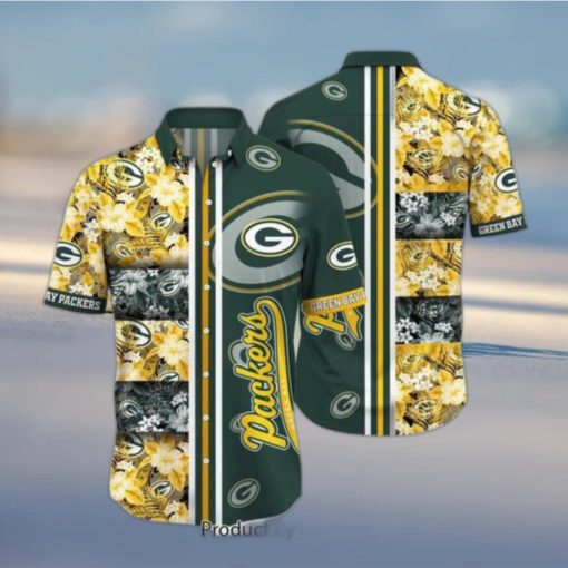 Green Bay Packers Nfl Graphic Tropical Pattern Hawaiian Shirt 3D Printed Beach Shirt Summer Gift For Fans