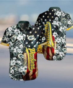 Green Bay Packers Nfl Graphic Us Flag Flower Hawaiian Shirt New Trends Summer Gift Ever Fans