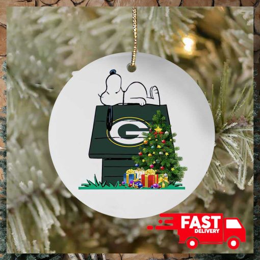 Green Bay Packers Snoopy NFL Football Ornaments 2023 Christmas Tree Decorations