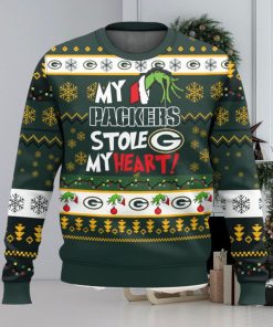 Green Bay Packers Stole My Heart Ugly Sweater 3D Printed Men And Women Christmas Gift