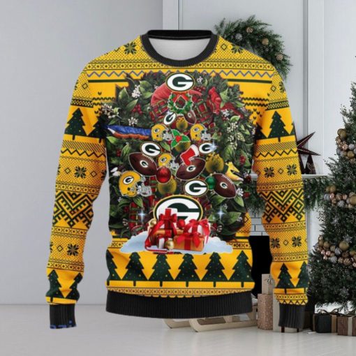 Green Bay Packers Tree Ball Christmas Ugly Sweater