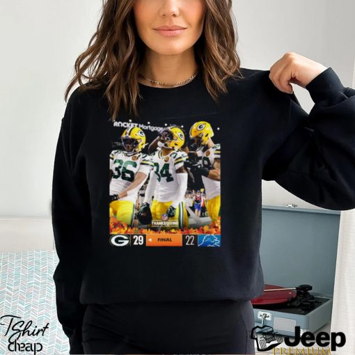 Green Bay Packers Wins 45 10 Detroit Lions 2023 NFL Thanksgivings Final Score Shirt