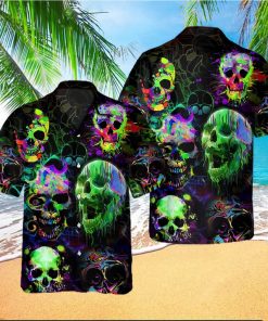 Green Splash Skull Hawaii Shirt Hawaiian Shirt
