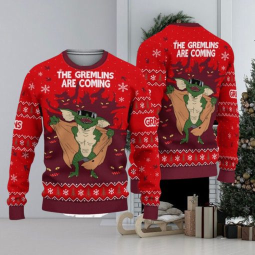 Gremlins The Gremlins Are Coming Ugly Christmas Sweater All Over Print Sweater