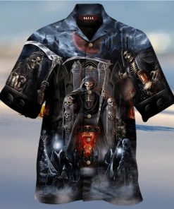 Grim Reaper Skeleton King Skull Gothic Aloha Hawaiian Shirt