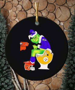 Grinch Baltimore Ravens shit on Pittsburgh Steelers ornament