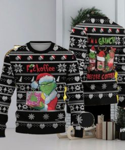 Grinch Before Coffee Christmas Ugly Sweater Gift For Men And Women