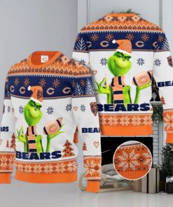 Grinch Chicago Bears 3D Ugly Christmas Sweater