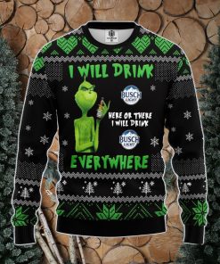 Grinch Drunk Busch Beer Ugly Christmas Sweater Amazing Gift Men And Women Christmas Gift