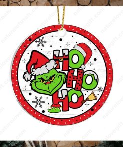 Grinch Face Ho Ho Ho Funny Christmas Ornament Xmas Decoration