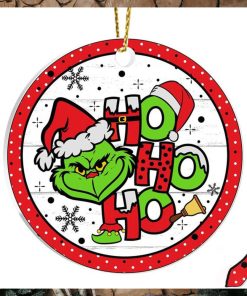 Grinch Face Hohoho Christmas Ceramic Ornament