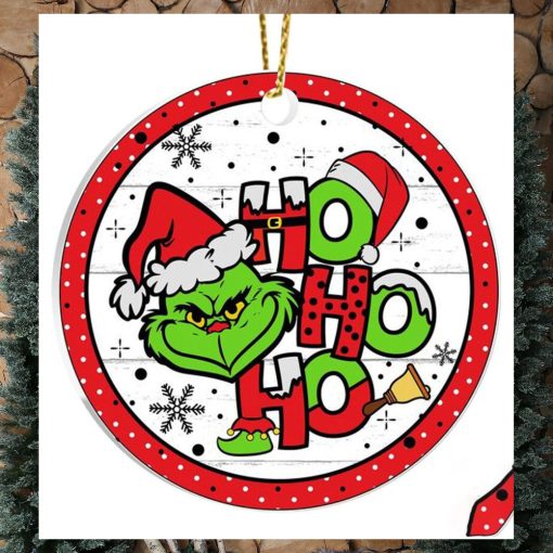 Grinch Face Hohoho Christmas Ceramic Ornament