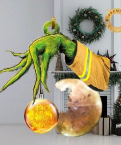 Grinch Hand Fire Dep Emble Christmas Ornament