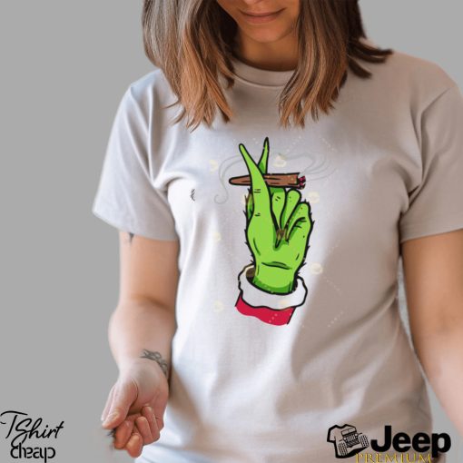 Grinch Hand Smoking Cannabis Shirt