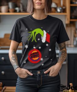 Grinch Hand holding Ornament Burger King Snowflake Christmas shirt