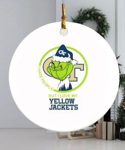 Grinch I hate people but I love my Yellow Jackets Christmas ornament