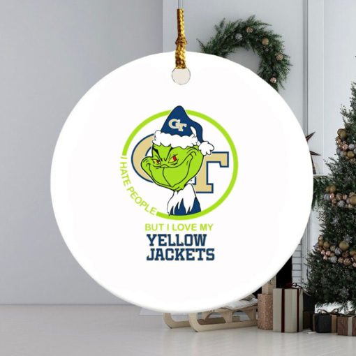 Grinch I hate people but I love my Yellow Jackets Christmas ornament