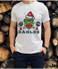 Grinch Loves Eagles Football Helmet Shirt