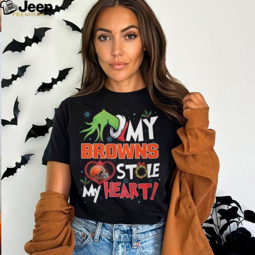 Grinch My Cleveland Browns Stole My Heart Football T Shirt