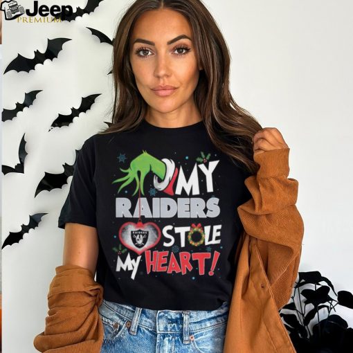 Grinch My Las Vegas Raiders Stole My Heart Football T Shirt