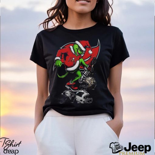 Grinch NFL Merch The Grinch Tampa Bay Buccaneers Stomp On NFL Teams Christmas Shirt