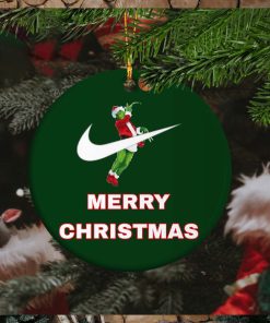 Grinch Nike Brand Jump Man Basketball Merry Christmas Custom Name 2023 Christmas Tree Decorations Ornament