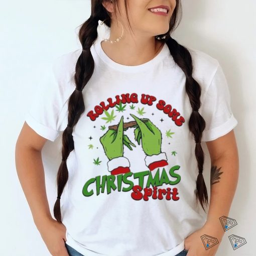 Grinch Rolling up Some Christmas Spirit Merry Christmas 2023 Shirt