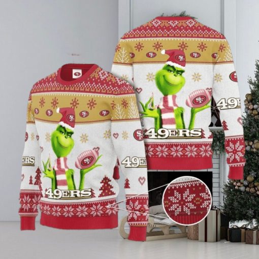 Grinch San Francisco 49ers 3D Ugly Christmas Sweater