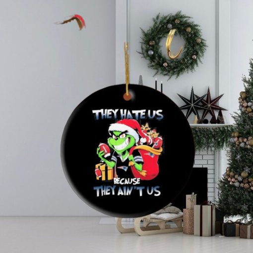 Grinch Santa Claus Christmas They Hate Us Because They Ain’t Us New England Patriots Gift Ornament