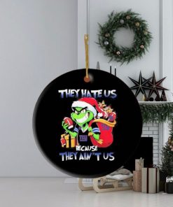 Grinch Santa Claus Christmas They Hate Us Because They Ain’t Us New York Giants Gift Ornament