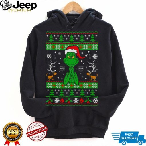 Grinch Santa Hat Christmas Shirt, Max Dog Reindeer