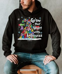 Grinch Santa Hug Cancer Grow Your Heart With Awareness Tree Merry Christmas Shirt