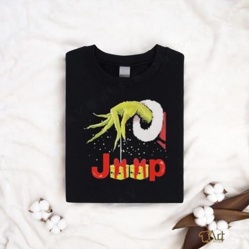 Grinch Santa Hug Gift Box Jeep Merry Christmas Shirt