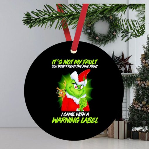 Grinch Santa it’s not my fault you didn’t read the fine print I came with a warning label ornament