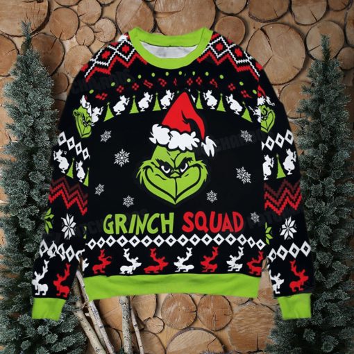 Grinch Squad Xmas Gift Christmas Ugly Wool Knitted Sweater