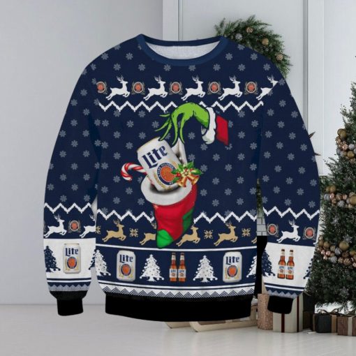 Grinch Steal Lite Beer In Christmas Ugly Sweater, Ugly Sweater Apparel