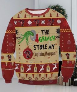 Grinch Stole Captain Morgan Ugly Christmas Sweater Gift For Men And Women