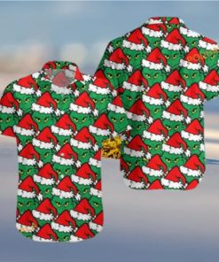 Grinch Themed Xmas Hawaiian Shirt, Funny Xmas Gifts