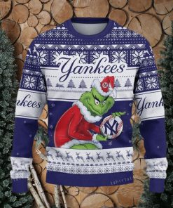 Grinch York Yankees Blue Christmas Ugly Sweater Party