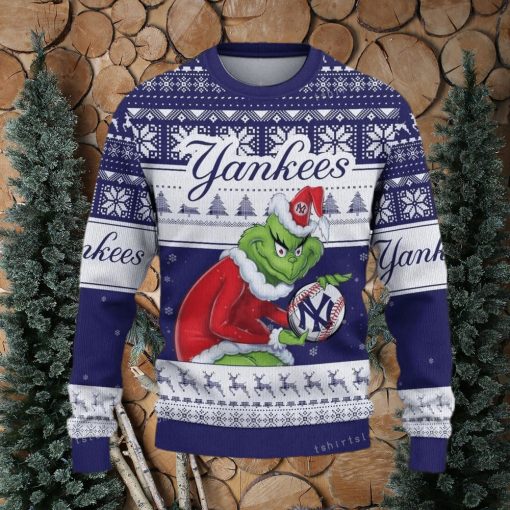 Grinch York Yankees Blue Christmas Ugly Sweater Party