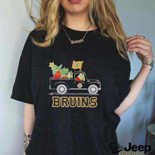 Grinch driving Boston Bruins truck Christmas shirt