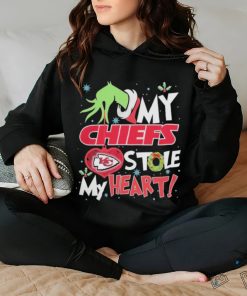 Grinch hand my KC Chiefs stole my heart Christmas shirt