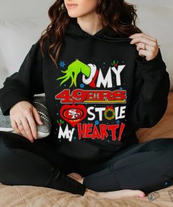 Grinch hand my San Francisco 49ers stole my heart Christmas shirt