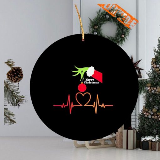 Grinch heart Merry Christmas Ornament