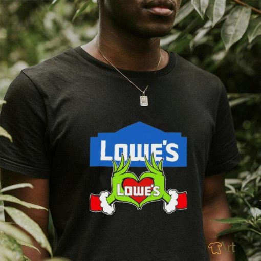 Grinch santa love Lowe’s logo merry christmas shirt