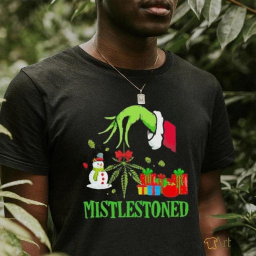 Grinch santa mistlestoned christmas shirt